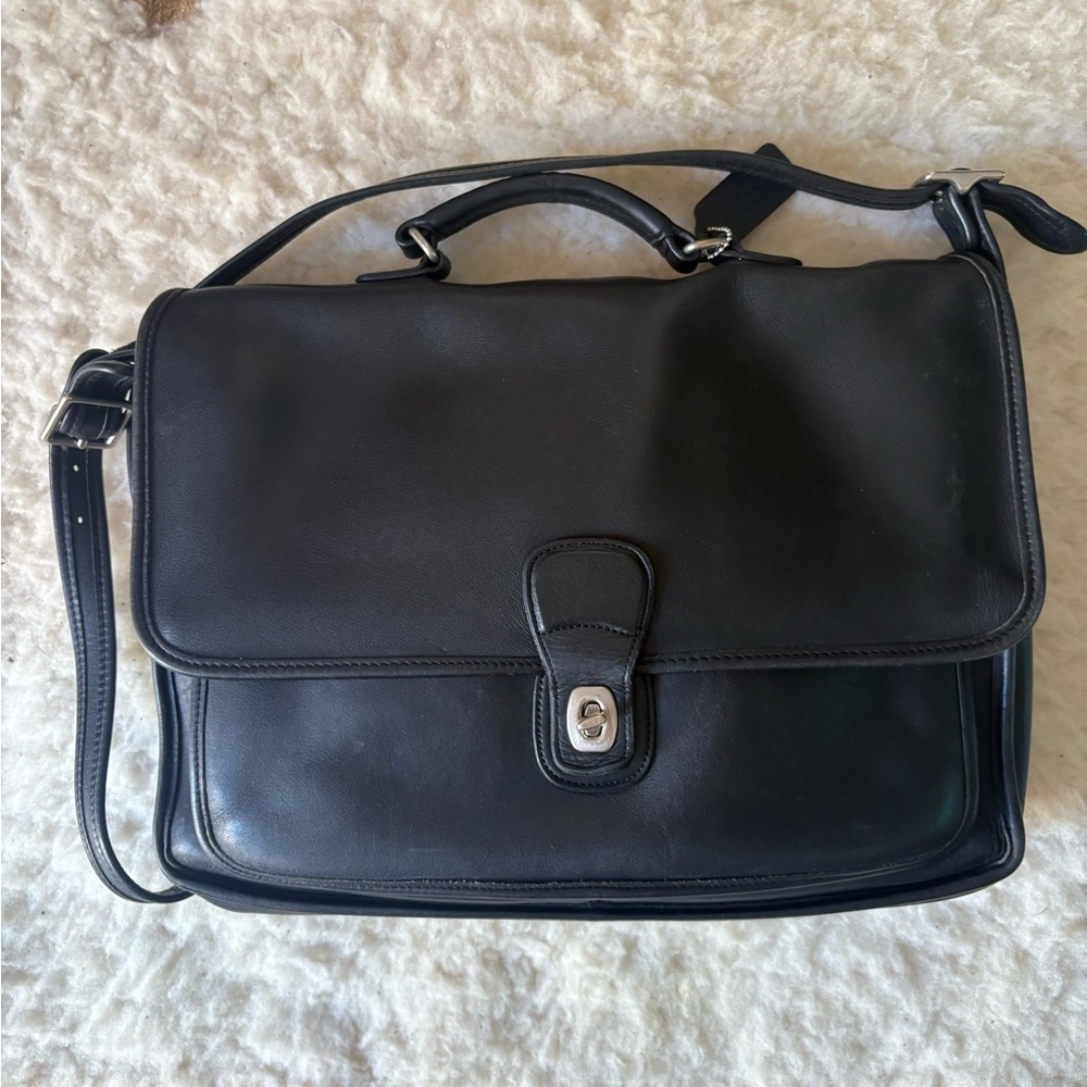 Vintage Coach - Black Metropolitan Briefcase - 5180 - with nickel hardware
